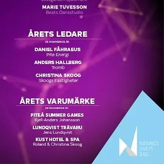 PiteaSG's tweet photo. Nominated as "Brand of the year#. Proud. #mysummergames #visitpitea #swedishlapland #näringslivsgalanpiteå https://t.co/hTNIfME0Po
