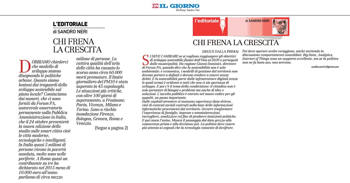 Che modello di sviluppo stanno disegnando le politiche urbane?Ne parla <a href="/qn_giorno/">Il Giorno</a> e ne parleremo noi a #icitylab2017👉bit.ly/2wGlLfX