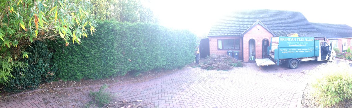 BrendanTreeFell's tweet photo. #Wollaton #Nottingham #jobdone barbed wire, fence posts and an electric cable no problems for #BrendanTreeFeller #hedge felled and removed https://t.co/j91YrlSjOz