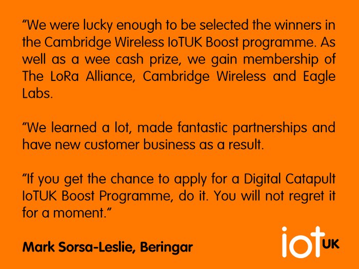 IoTUKNews's tweet photo. Wonderful feedback on the #IoTUKBoost programme from @beringarltd . Thanks! https://t.co/OmTgAizFpp