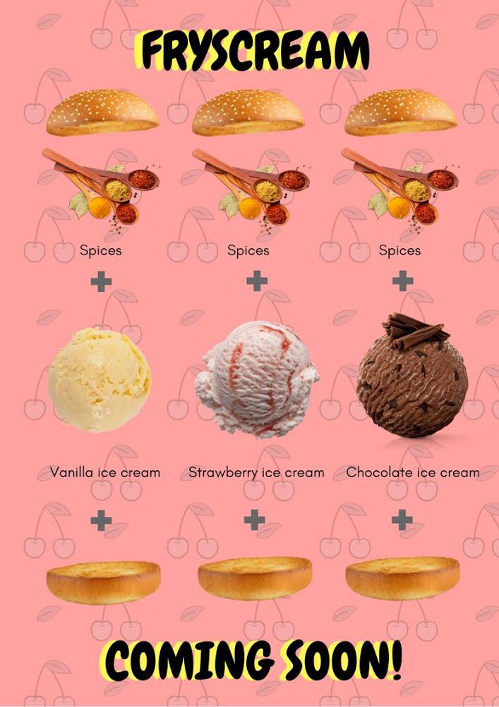 FryscreamCo's tweet photo. Fryscream flavors include:
🍓Strawberry
🍦Vanilla &amp;
🍫Chocolate https://t.co/U6iVQQGQ8i