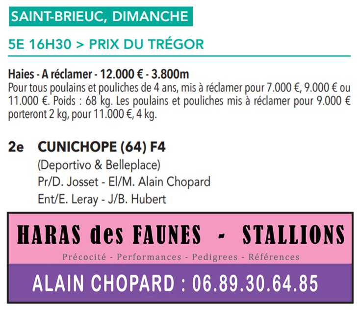 Congratulations #Cunichope, &team - 2nd Prix du Trégor - St Brieuc 10.15 Sired/HDFstallion: haras.desfaunes.free.fr/frameetalon/