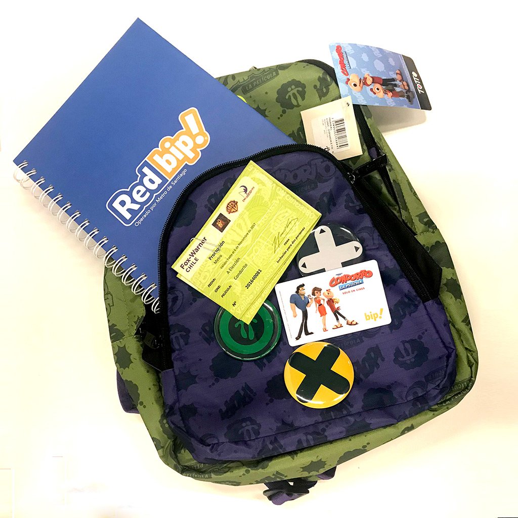 redbipchile's tweet photo. ¡Sigue el Concurso! Síguenos y haz RT a esta publicación para ganar una mochila, un cuaderno, una bip! y entradas para ver @CondoritoLaPeli https://t.co/t4kFer0aP1