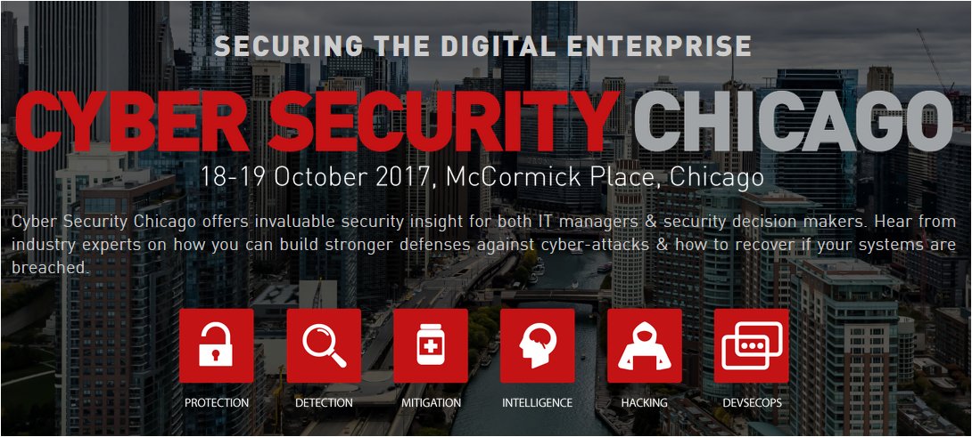 im1_mike's tweet photo. #CyberSecurity Chicago Event 18-19 Oct-2017, #McCormick Place, #Chicago
https://t.co/ka5u46PIpN https://t.co/EPgH22hMb2