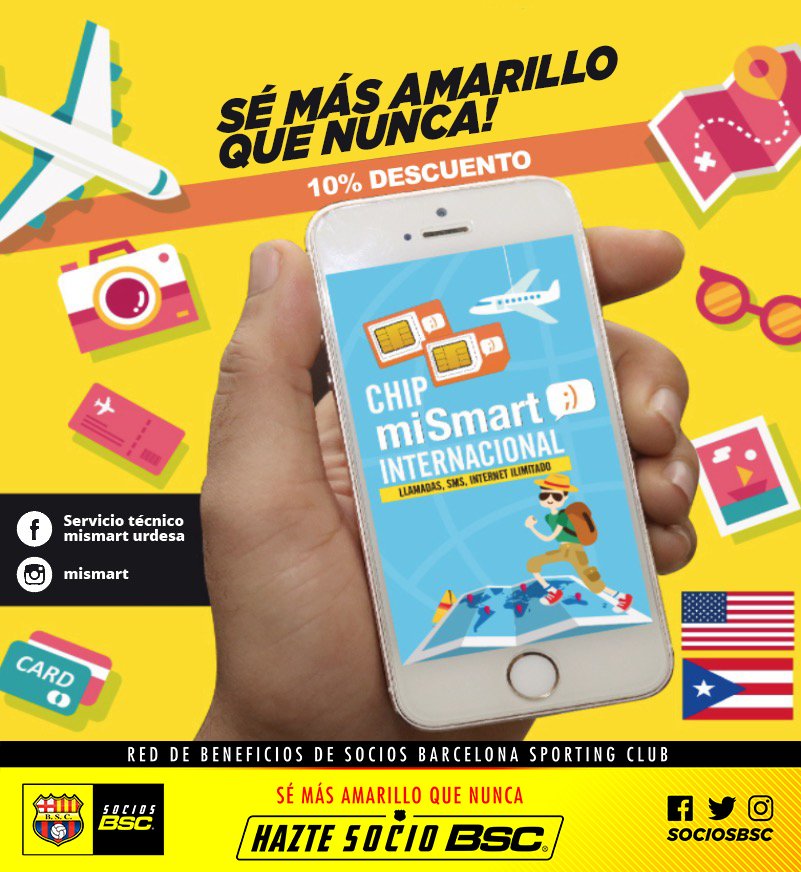 sociosbsc's tweet photo. Con #Mismart (@iPhone_Solucion) solo presentas tu credencial de #SociosBSC y accede a tu descuento. | Aprovecha tus vacaciones con tu chip. https://t.co/axh5CL76EO