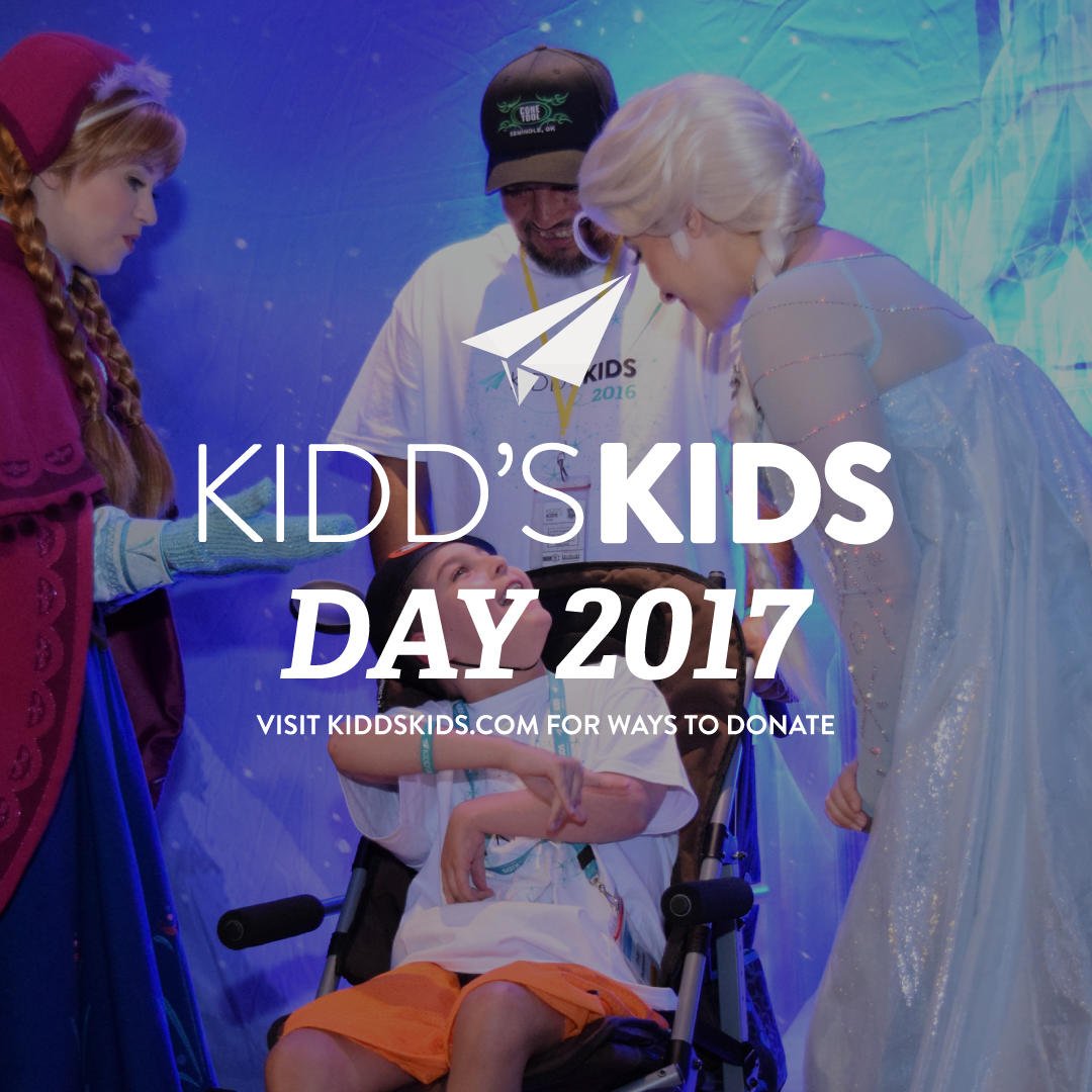 KiddsKids's tweet photo. It’s Kidd’s Kids Day! All donations welcome. Make a difference and donate now: https://t.co/W4YZLc0x04

#KeepLookinUp #KiddsKidsDay2017 https://t.co/1tLShtfXrE