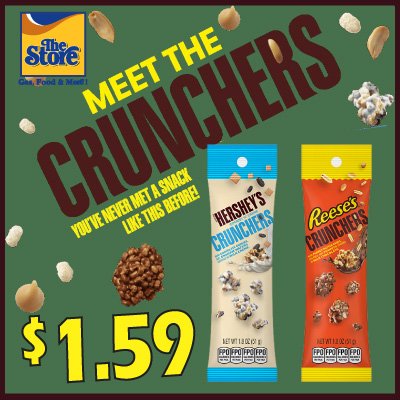 TheStore_TSC's tweet photo. You’ve never met a snack like this before! Stop in and grab a pack of Hershey’s or Reese’s Crunchers! #SnackingMadeEasy https://t.co/HUjrYzMJCK