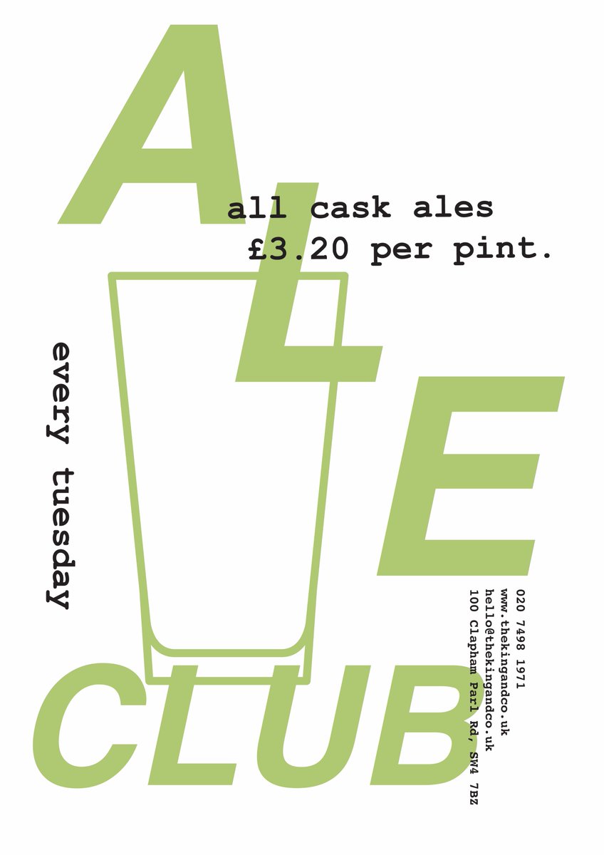 Happy Tuesday folks! Join us from 4pm for #TacoTuesday &amp; #AleClub. Shake of the bad weather blues with cheap food &amp; beer! #clapham