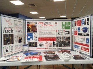 DerbyshireFRS's tweet photo. #CSO_Sarah has been @alfretonlc's well being event this morning promoting the importance of fire safety in the home and smoke alarm testing. https://t.co/f9Y1gYVCgU
