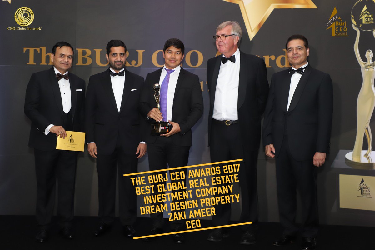 CEOClubsNetwork's tweet photo. Congratulations to Mr. Zaki Ameer for receiving one of the major awards at The BURJ CEO Awards 2017 in London, UK as the "Best Global Real Estate Investment Company". Dream Design Do - DDP Property - Dream Design Property build clients for life. #burjceoawards #burjceo https://t.co/fobTCOjt0K