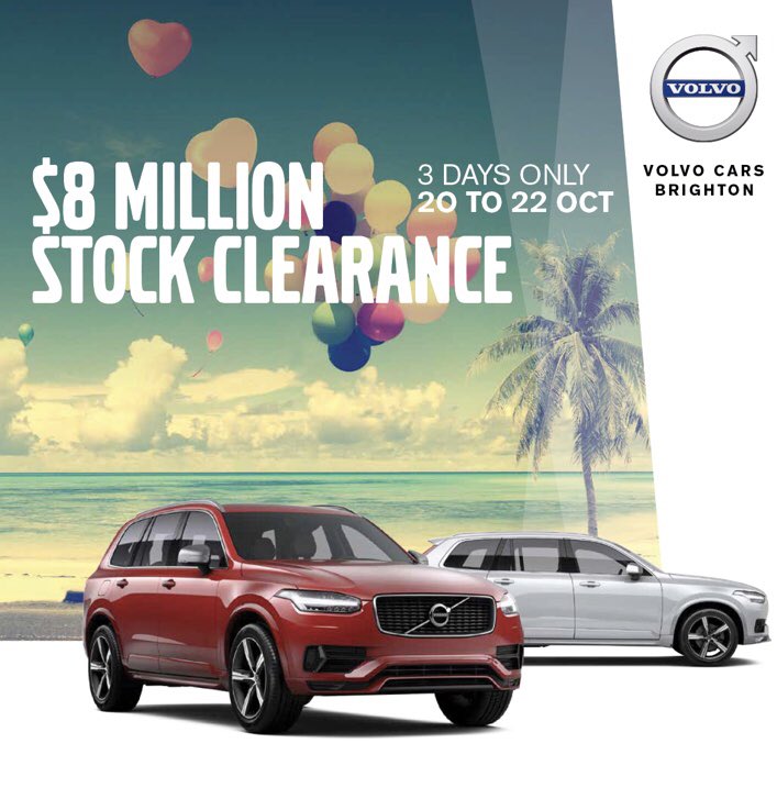 rbarber435's tweet photo. 8 Million Reasons ! It Only Happens Once A Year , Volvo Cars Brighton Are Sacrificing $8Million Dollars Worth Of New &amp; Demonstrator Volvo’s https://t.co/1E5fGcG67U