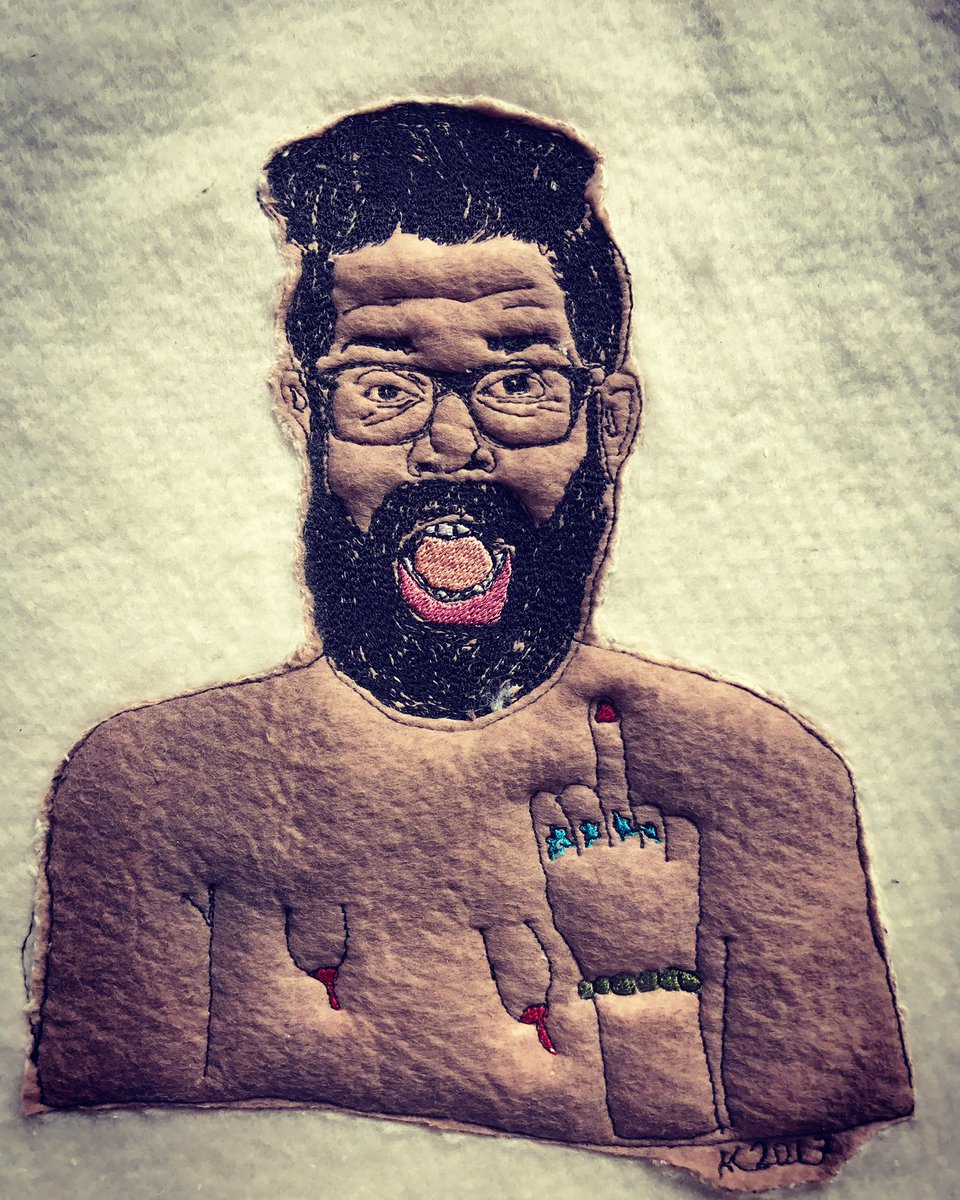 OLCLondon's tweet image. I sewed you @RomeshRanga #romesh #romeshranganathan #embroideryart #embroidery #alisonkalnins #alisonkalninsembroidery