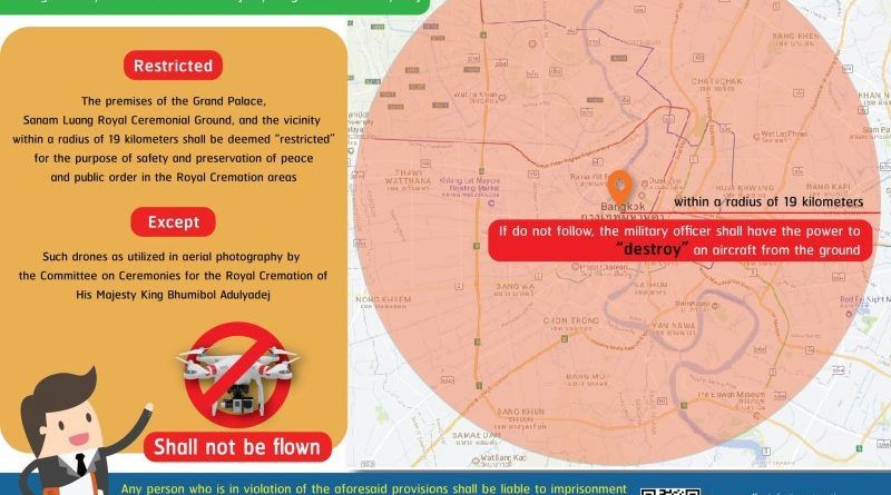 Flying of drones banned in Bangkok during the funeral of King Buhimbol – Thai Travel News thaitravelblogs.com/2017/10/flying…