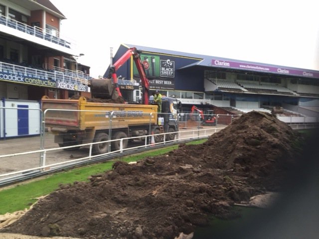 MoneBros's tweet photo. Mone Bros @YorkshireCCC #Headingley stadium again to extract top soil with #grabwagon and supply stone for ground maintenance #Leeds https://t.co/my4ro14tuk