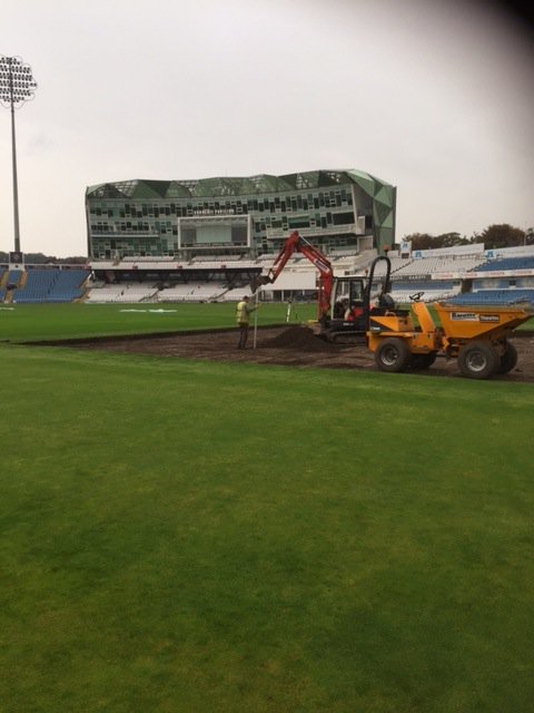 MoneBros's tweet photo. Mone Bros @YorkshireCCC #Headingley stadium again to extract top soil with #grabwagon and supply stone for ground maintenance #Leeds https://t.co/my4ro14tuk