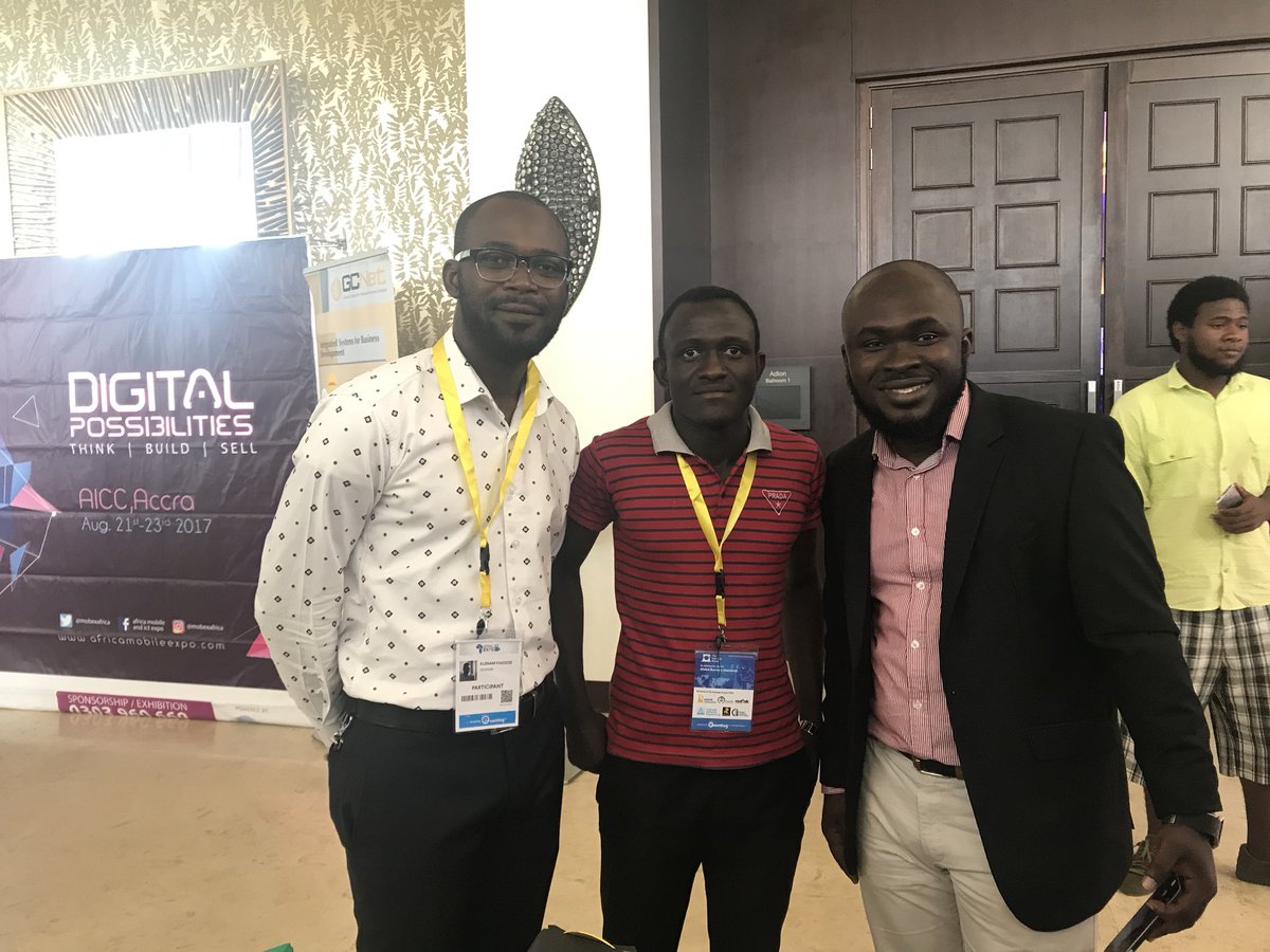 Fkoku's tweet photo. With @KofiAshon and the robotics genius @PasgidRobotics at #MOBEX17 https://t.co/bu24pxOG11