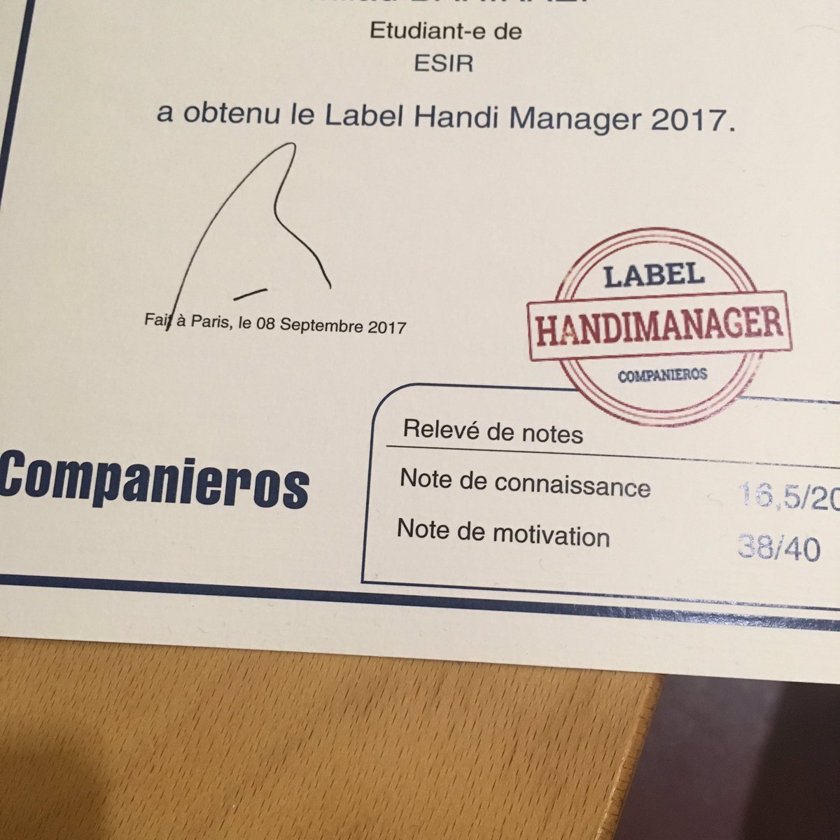 FondUnivRennes's tweet photo. Remise de certifications #Handimanager aux #étudiants @ecoleESIR Aboutissement d'une belle action @FondationR1 pour management du #handicap https://t.co/OfP9AI6eXC