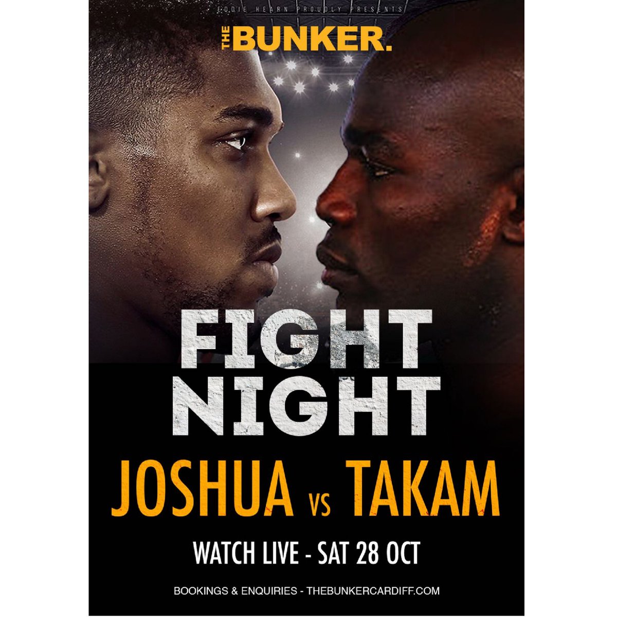 Watch all the action from the fight live with us!

Booths/Tables available.

📧 info@thebunkercardiff.com 
☎ 02920 226802
