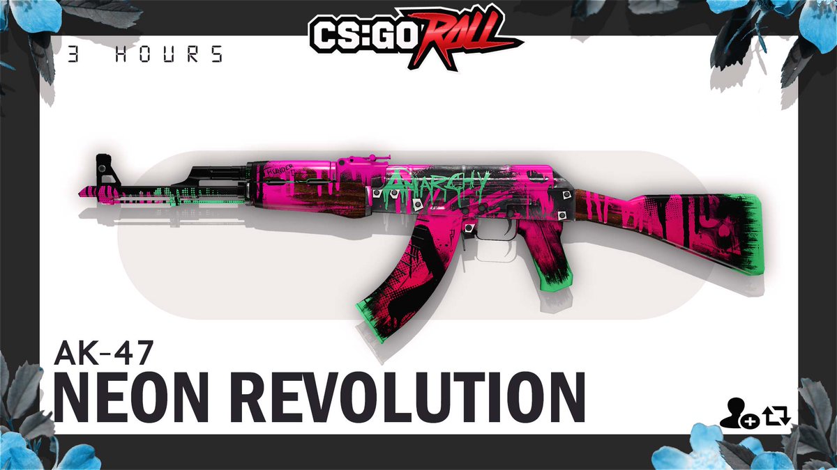 CSGORoll's tweet photo. AK-47 | Neon Revolution FT

- RT &amp; Follow
- Enable notifications on CSGORoll
- Play Free Spin https://t.co/F7PFQjTYF9

Good luck! https://t.co/ZLvcFGoD0L