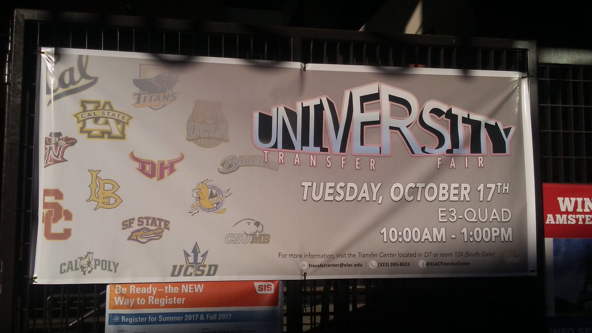 marviljr's tweet photo. #EastLACollege to hold University Transfer Fair today, 10 am-1 pm, #ELAC Quad. #elac_outreach #EASTLA_NEWS #CCCP_UCLA #USC #CalStateLA https://t.co/v4jPMzt9Vd