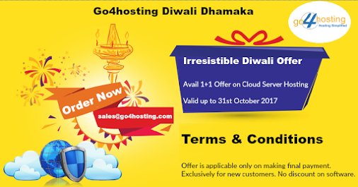 go4hosting's tweet image. #Diwali_Dhamaka
Just pay for 1 #Cloud_Server and get second one absolutely free
Offer Valid till 31st October 2017.
goo.gl/nda2b8