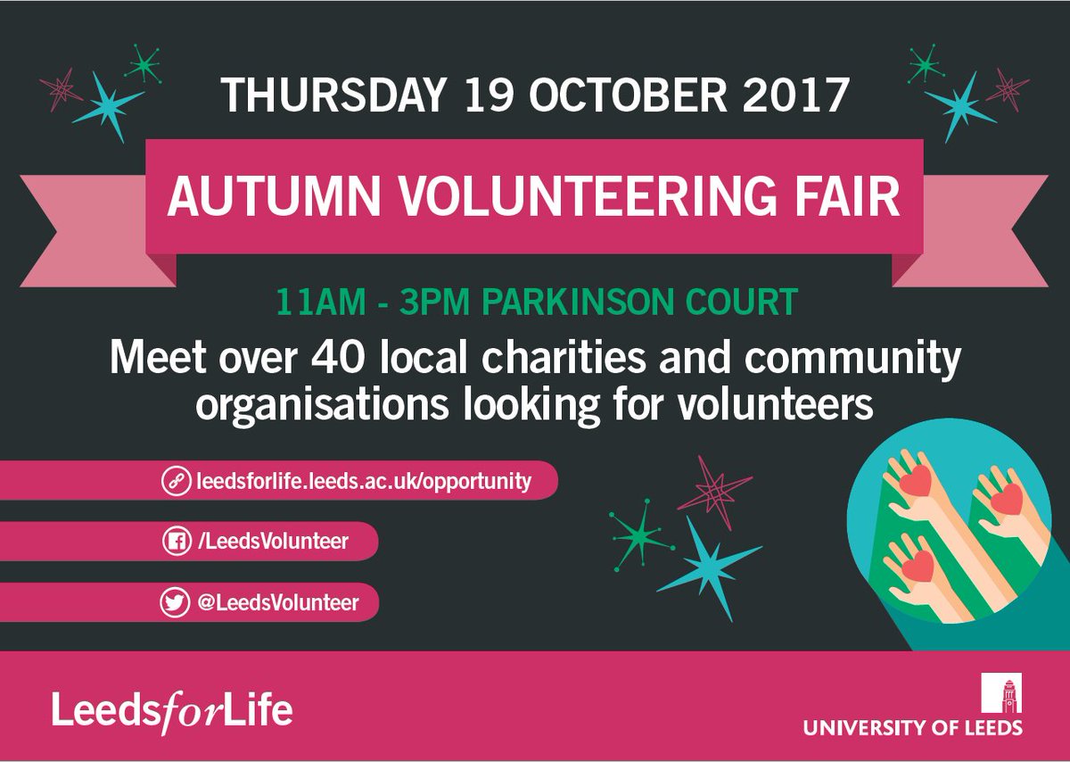 SEEmployability's tweet photo. Looking for ways to support the local Leeds community and also build up your CV?
Come along to the Autumn Volunteering Fair!! https://t.co/WbD2JvMv9U