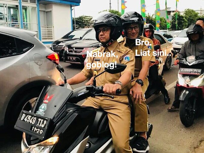 Meme Anies-Sandi boncengan
