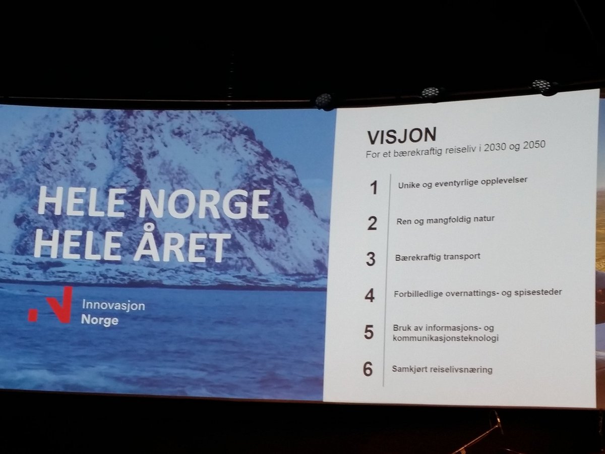 erikengenes's tweet photo. Visjon for bærekraftig reiseliv 2030 og 2050. #Reiseliv #dnt #INkickoff https://t.co/R6FhvpqlXY