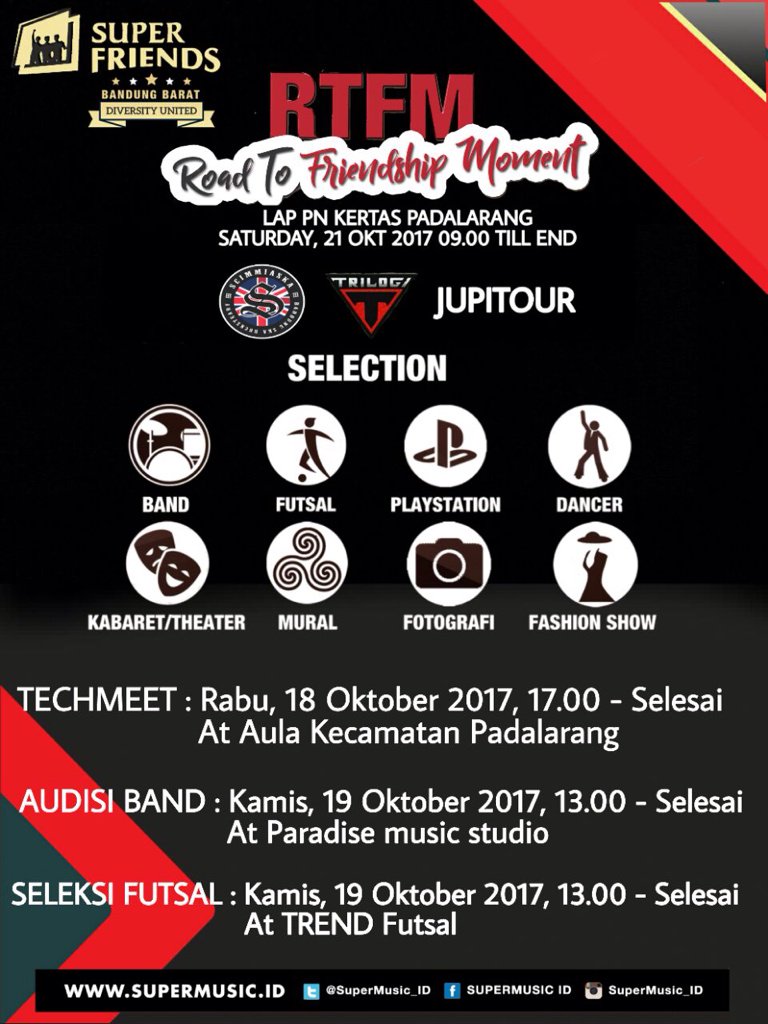 ParadiseSt's tweet photo. Prepare yourself and join the game! Cc @SuperMusic_ID @SuperFriendsBK @SUPERfriend_Bdg @infopadalarang #playthegame https://t.co/1p67m0ThNT