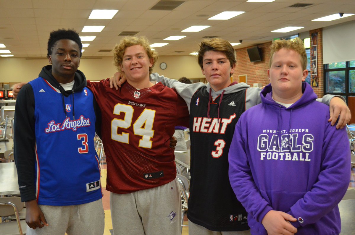 MSJGaels's tweet photo. Gaels celebrating #MSJSpiritWeek by wearing gear from their favorite team or player. #GaelNation https://t.co/WmibHTm8S5