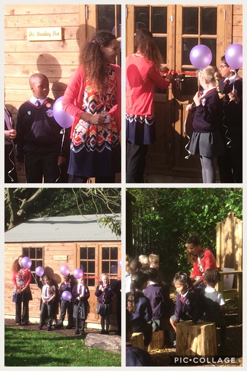 HOCS_PRIMARY's tweet photo. We are officially open! Let the reading &amp; fun commence. Thanks @PippaPixley1 for being with us. Remembering Mrs Hadfield, Di’s Reading Den! https://t.co/XAxCiKHvWX