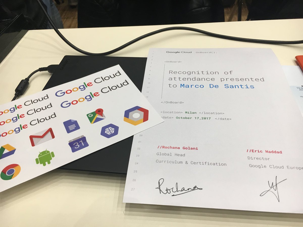 desamark's tweet image. Attestato di partecipazione preso! #GoogleCloudOnboard #OnBoardChallenge