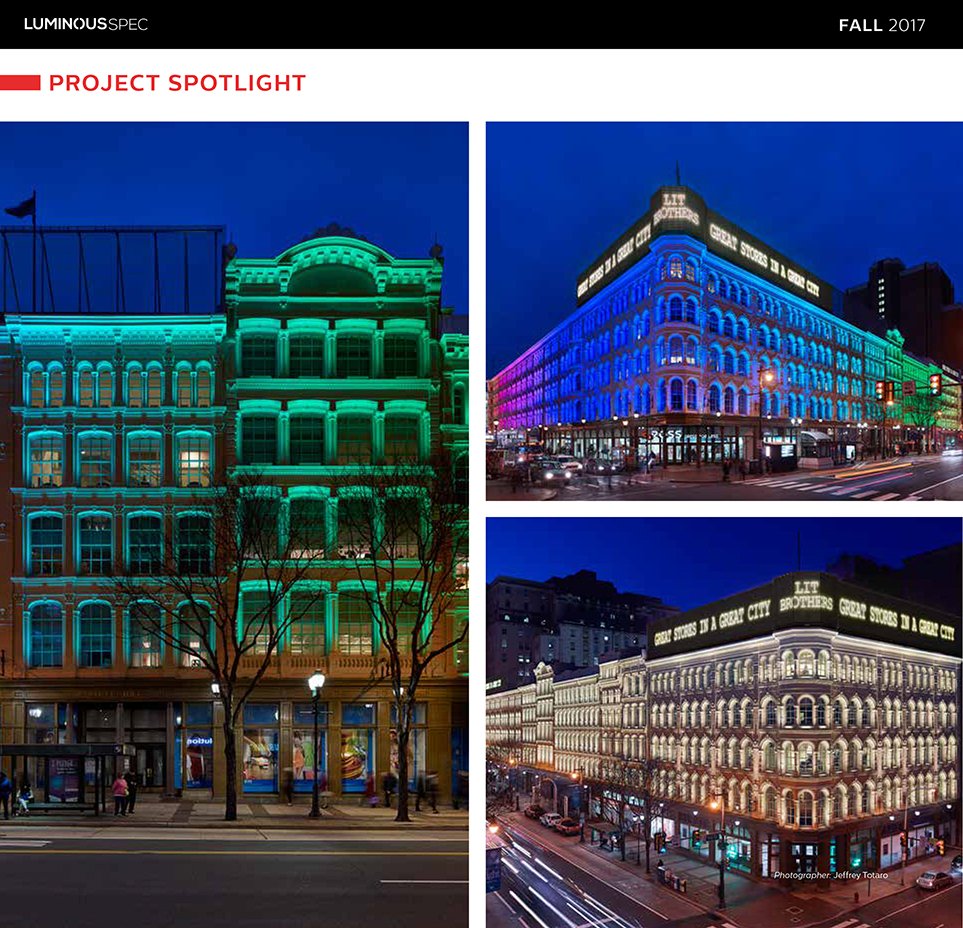 TLP_Inc's tweet photo. Philly fav #LitBrothers in the spotlight once again! https://t.co/SzEmo6Mx43 #facadelighting #ledlighting #PhilipsLight @Stantec https://t.co/tuu4Qp3ndm