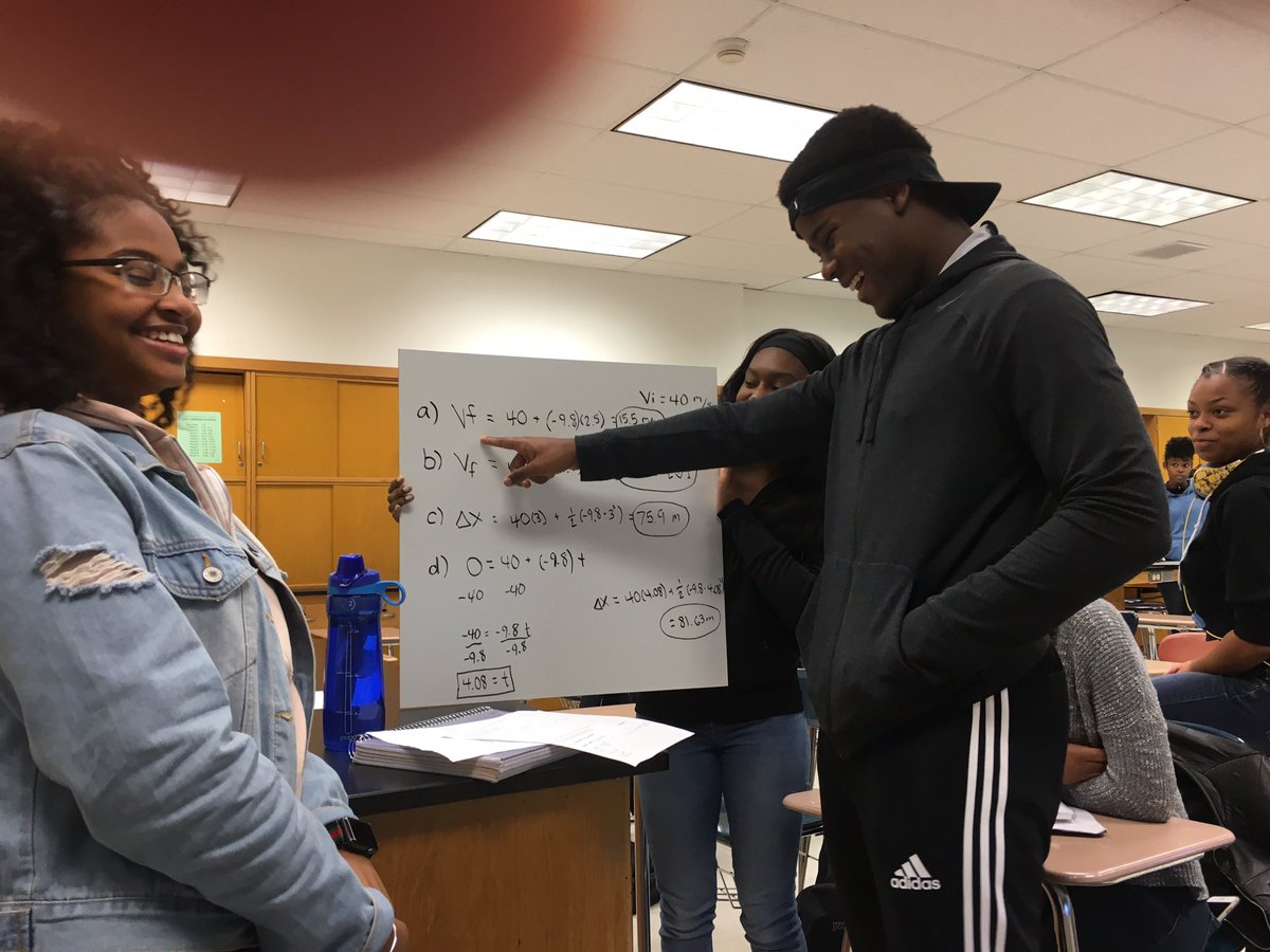 Students from Mr. DeSipio's physics class explains velocity and displacement to me. Excellent job. #ThisisCheltenham <a href="/CSDCheltenhamHS/">CSD Cheltenham HS</a>
