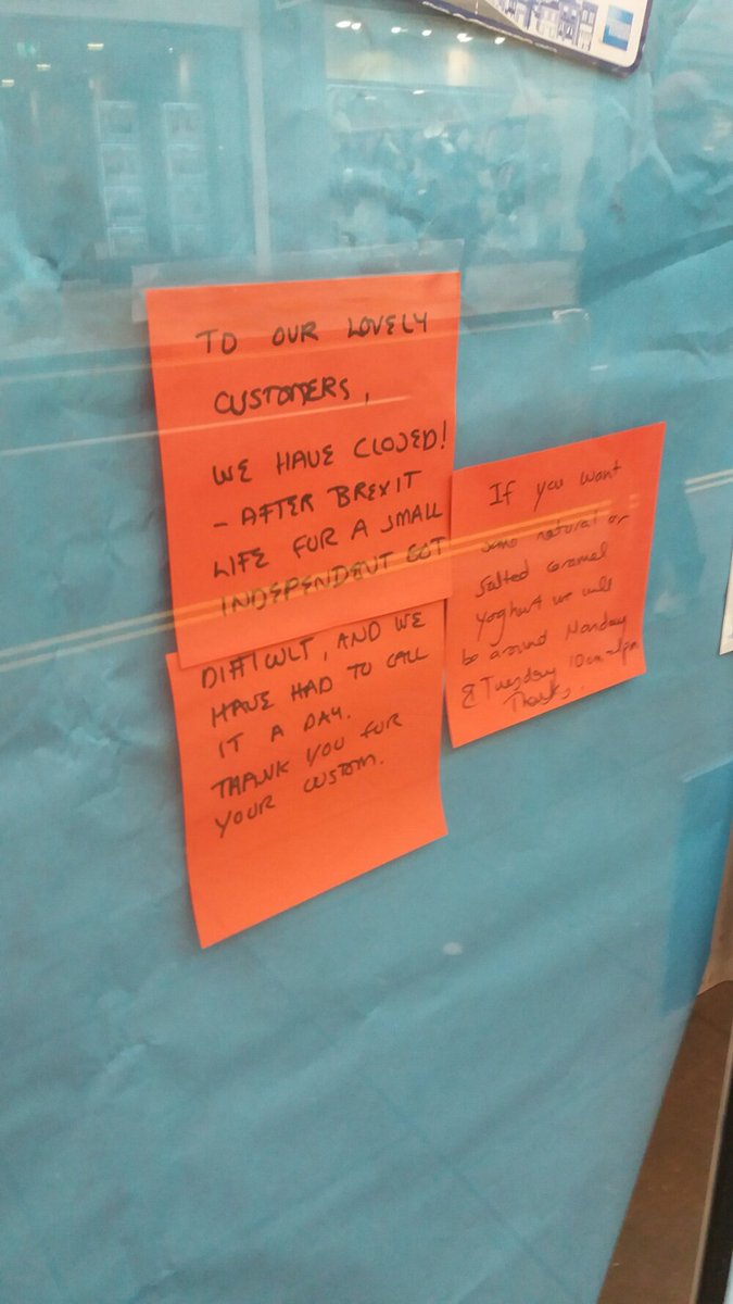 Not wanting to be accused of talking down #Brexit, but its effects are already being felt in the West London artisanal yoghurt sector...