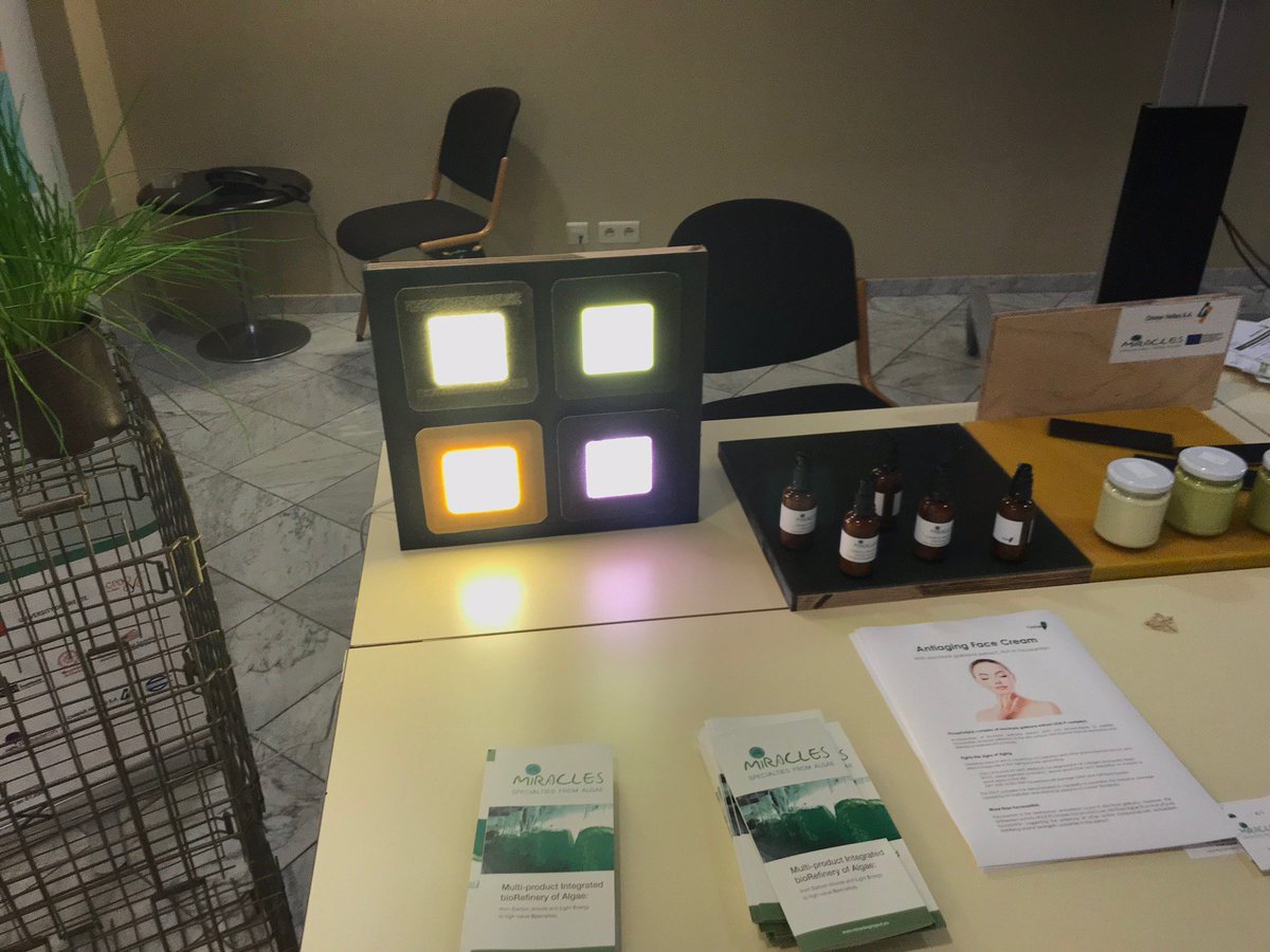 miraclesproject's tweet photo. @algae4EU Algae Biorefineries for Europe @miraclesproject products and poster exhibition. https://t.co/XN91JzZ892