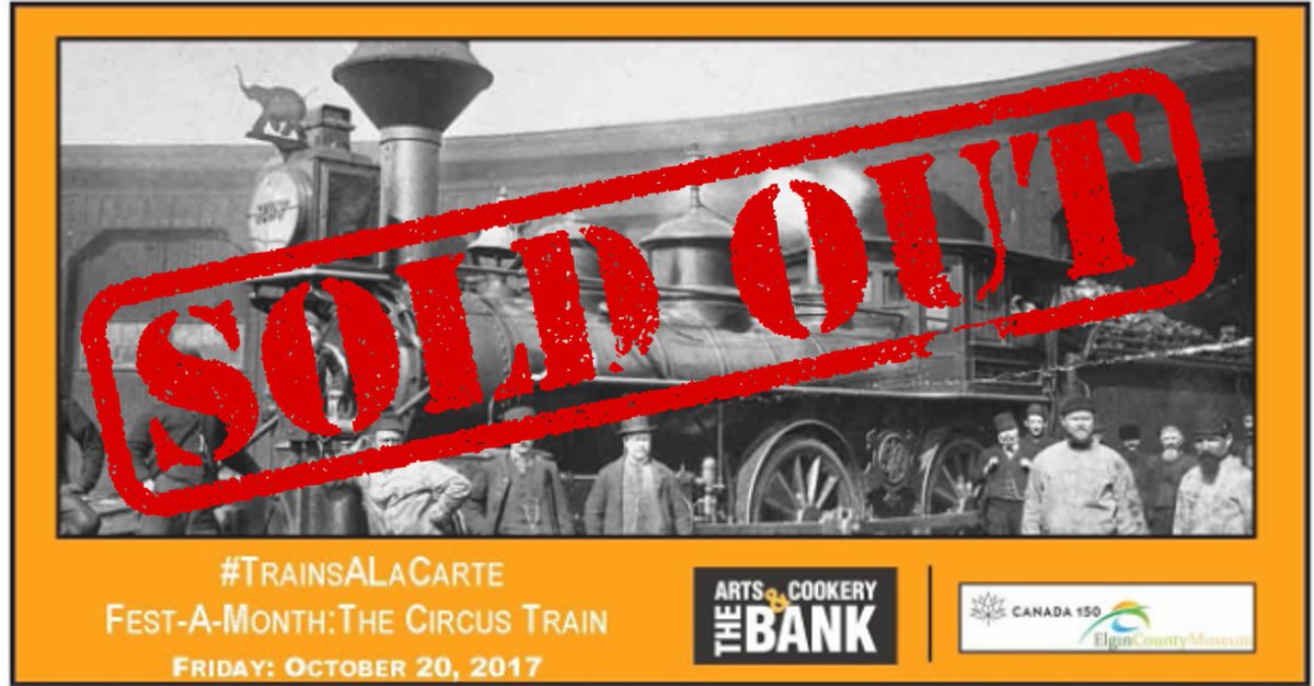 CookeryBank's tweet photo. OCTOBER 19th DINNER SOLD OUT!!!
Our next is Fest-A-Month Dinner: The Homecoming Train on Friday, Nov 17!
#TrainsALaCarte #soldout #cantwait https://t.co/udz3iKvjhS
