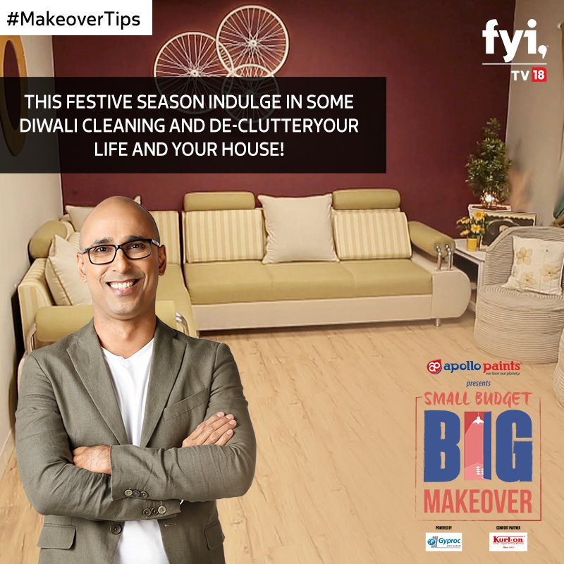 FYITV18's tweet photo. It’s only two days to Diwali, clean up says Muninder! #MakeoverTips https://t.co/6awR04PBdX
