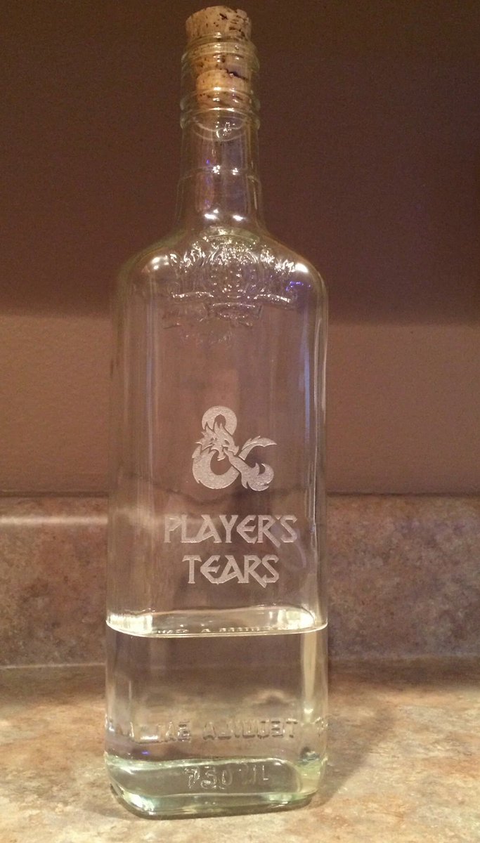 Blended with tears that have matured from destroyed character sheets. It has a bold, distinctive flavor that says, "roll a death save." #dnd