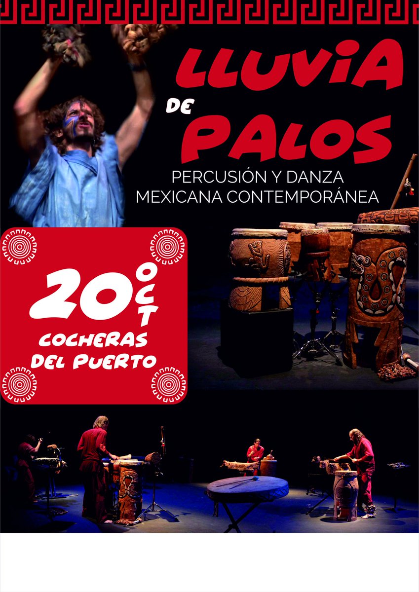 APHuelva's tweet photo. Este viernes tendrá lugar en las Cocheras del #PuertodeHuelva el concierto de percusión y danza mexicana contemporánea Lluvia de Palos #OCIb https://t.co/VpgzQXwbT6