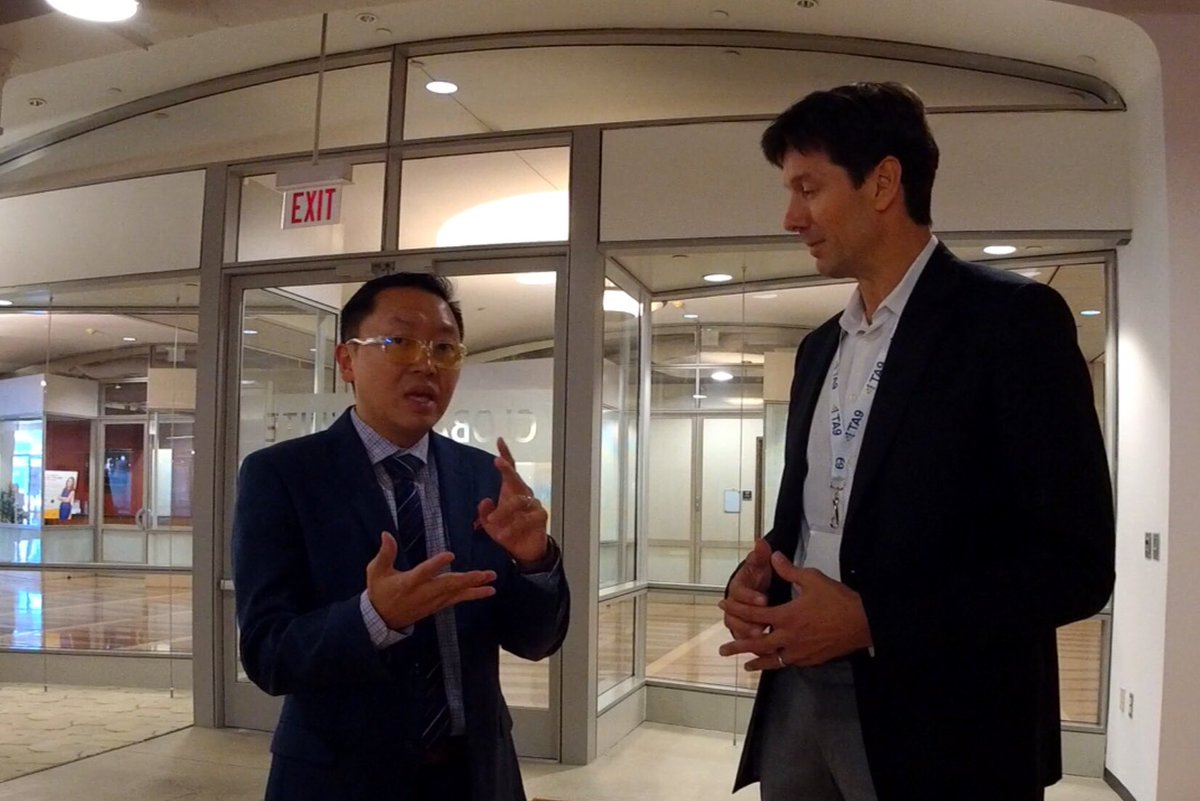 meetdux's tweet photo. Awesome convo w/ @markrussinovich around all the new #Azure Gov innovations - stay tuned for the full interview #duxquax #GovCloud17 https://t.co/d6aLK1mmjd