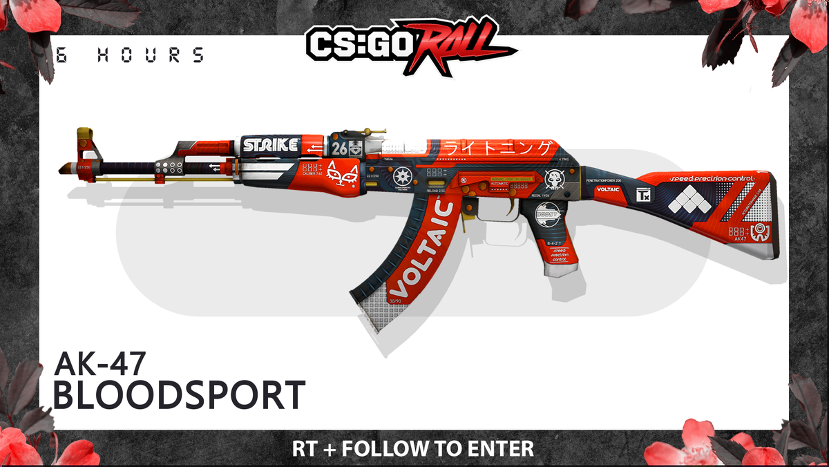 CSGORoll's tweet photo. AK-47 | Bloodsport FN - GIVEAWAY

- RT &amp; Follow
- Enable notifications on CSGORoll
- Play Free Spin https://t.co/F7PFQjTYF9

Good luck! https://t.co/fg4mBgRq1q