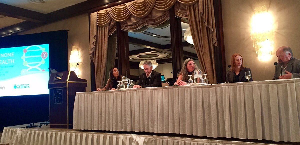 LivestockGentec's tweet photo. Great #beef #genomic applications panel at #Gentec2017 - #itpays #collaboration #breedinggoals @AlbertaAg @oldscollege #deltagenomics https://t.co/lw4eZOxOOe