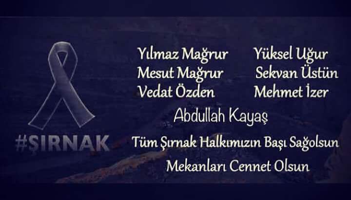 sirnakvilayeti's tweet photo. #Şırnak Maden Faciasında Hayatını Kaybeden Vatandaşlarımıza Allah'tan Rahmet Kederli Ailelerine Başsağlığı Diliyorum .. https://t.co/QjOmgXZoTq