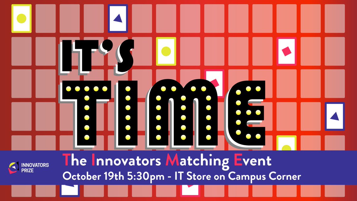 UofOklahoma's tweet image. Have ideas but need skills? Have the skills but need an idea? Come to the @innovatorsprize Matching Event tonight! link.ou.edu/2yr07xZ