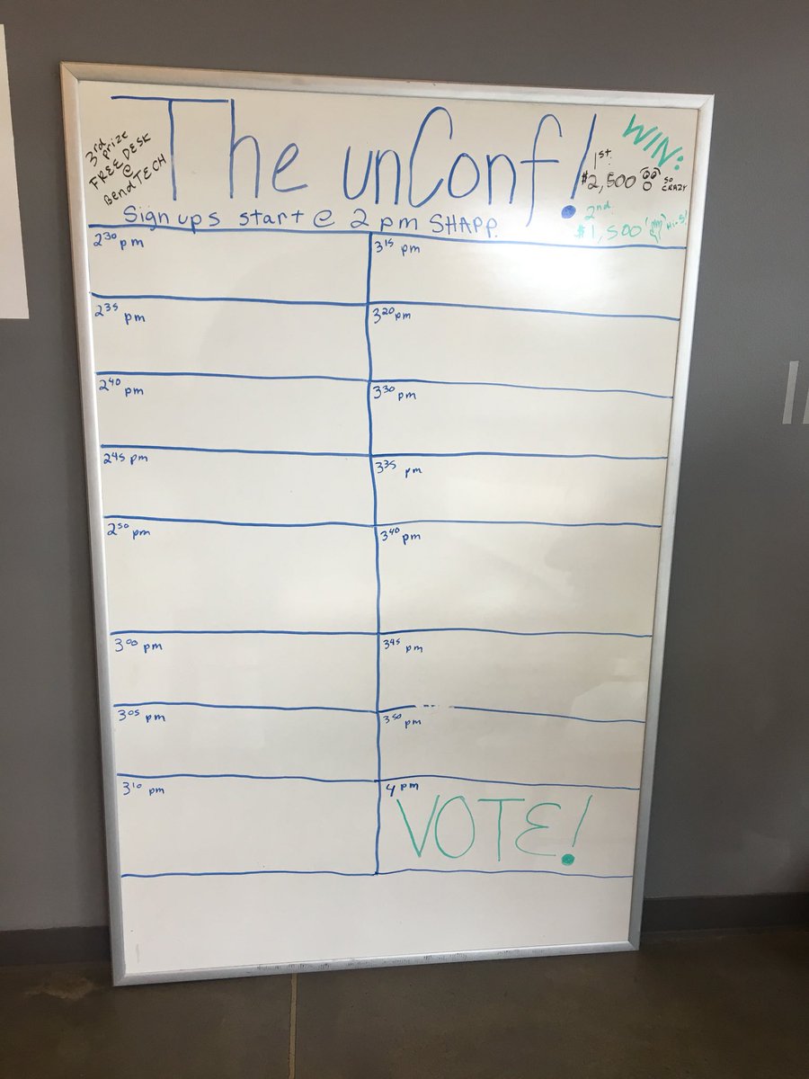 startupbend's tweet image. Imagine the possibilities! @bendtech unConference is today at 2 pm @the1001Bend. Pitch your biz! Win💵💵 Raffle prizes 4 crowd too!