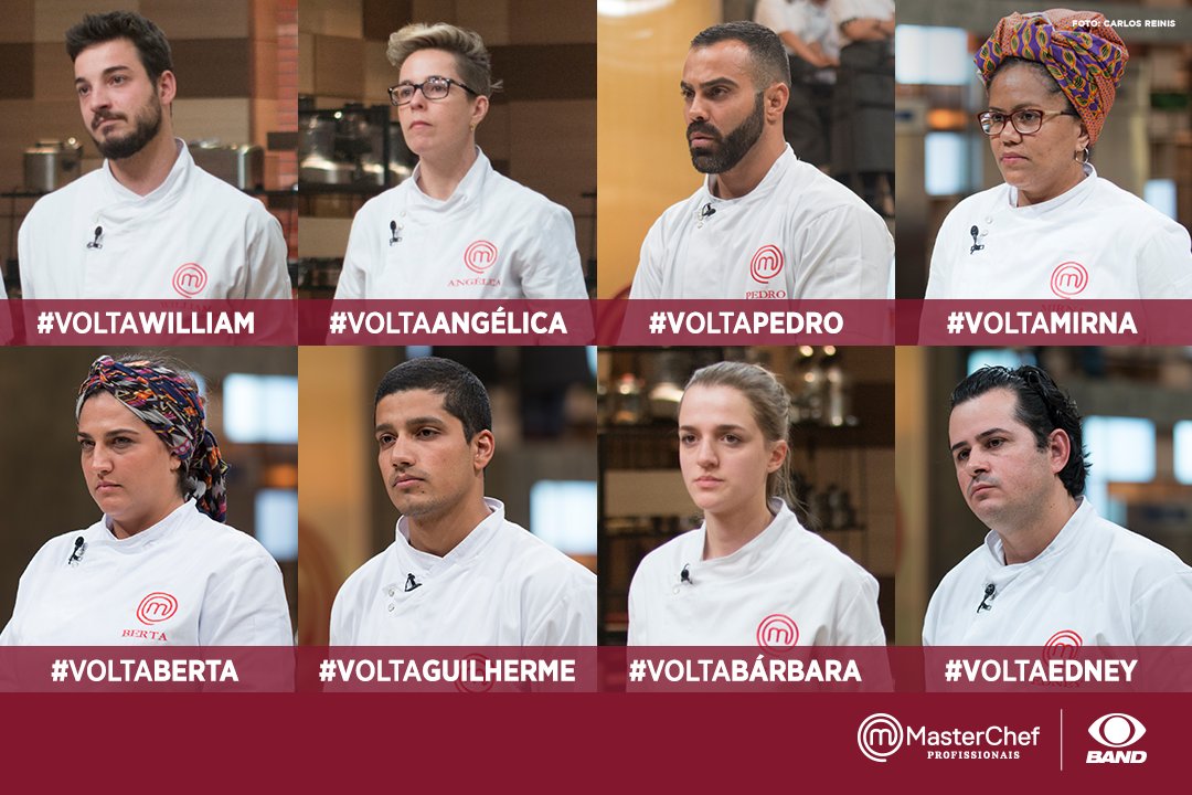 Hoje é dia de repescagem no <a href="/MasterChefBR/">MasterChef Brasil</a>! Use a #Volta+Nome e mostre para quem vai a sua torcida. Às 22h30, na <a href="/BandTV/">Band TV</a>.