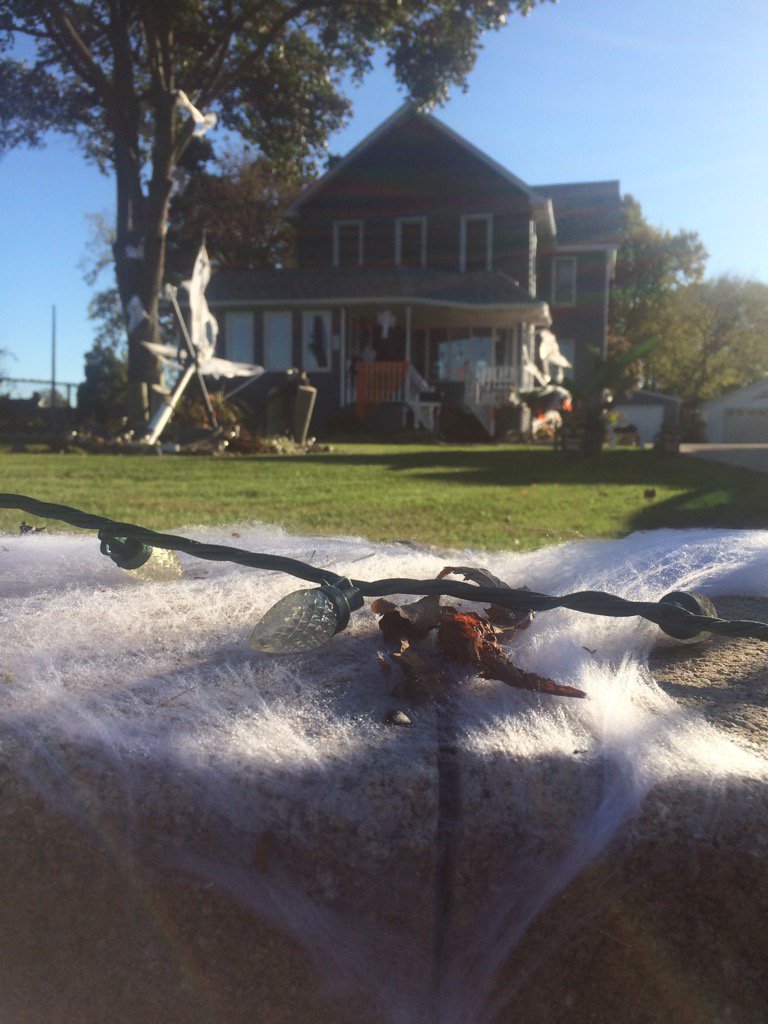 MMaluskeCTV's tweet photo. Found a great #halloween house for @CTVWindsor #creditshot @Aburg_TownHall #ilovemyjob https://t.co/rDHKT5Woii
