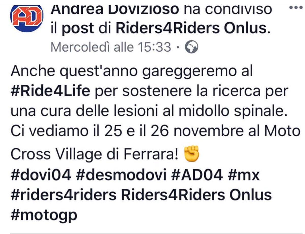 Alessia51's tweet photo. Perché tu... TI DIFFERENZI ANCHE IN QUESTO!!!! Grazie @AndreaDovizioso https://t.co/zNd9OsJWxU