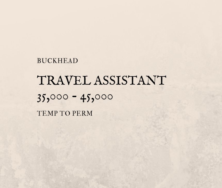 expressbuckhead's tweet image. We're looking for a Travel Admin Assistant. Please submit resumes to epbuckhead@gmail.com #AtlantaJobs #BuckheadJobs